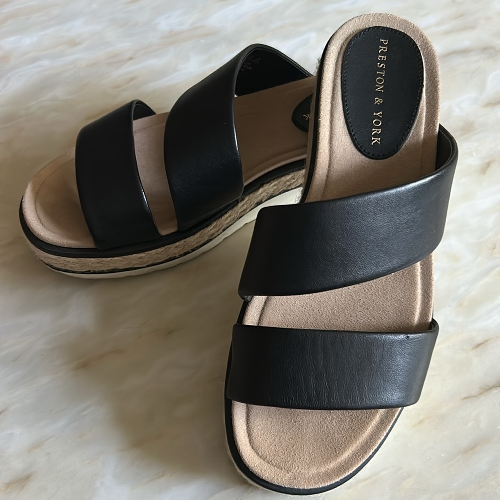 Preston & York Women’s Talula Black Leather Strappy Sandals Size 8 - Picture 5 of 6
